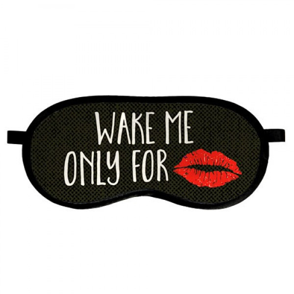 

Маска для сна (на глаза) с принтом "Wake me only for..."