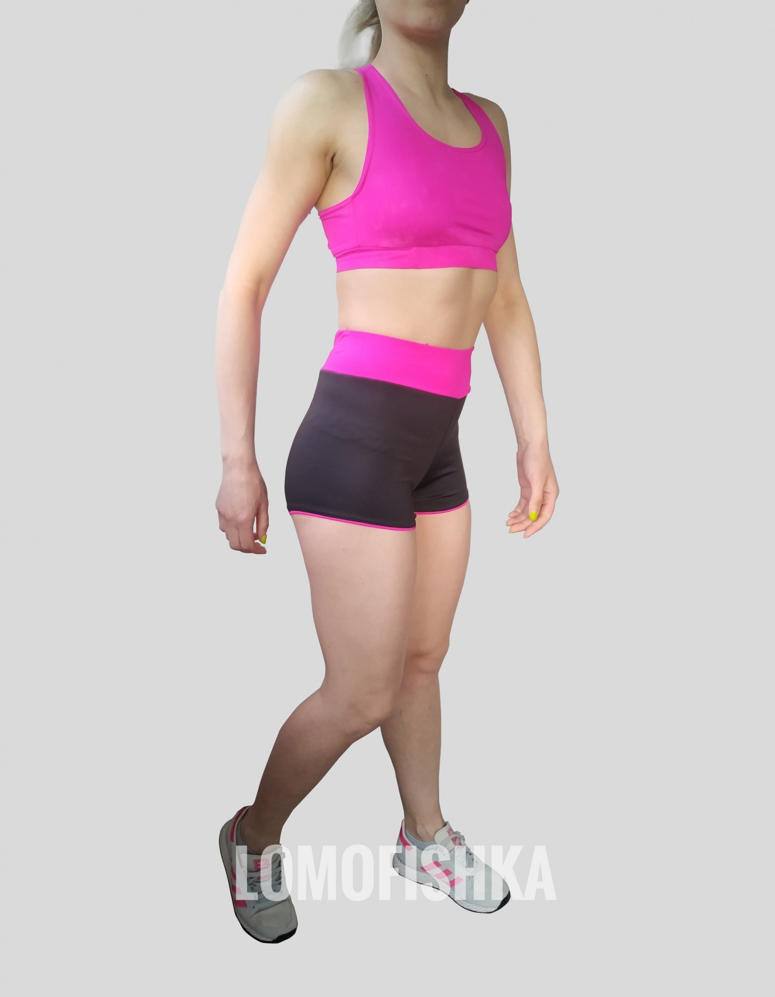 

Женские спортивные шорты с топом LOMOFIT 5235М 46 малиновые