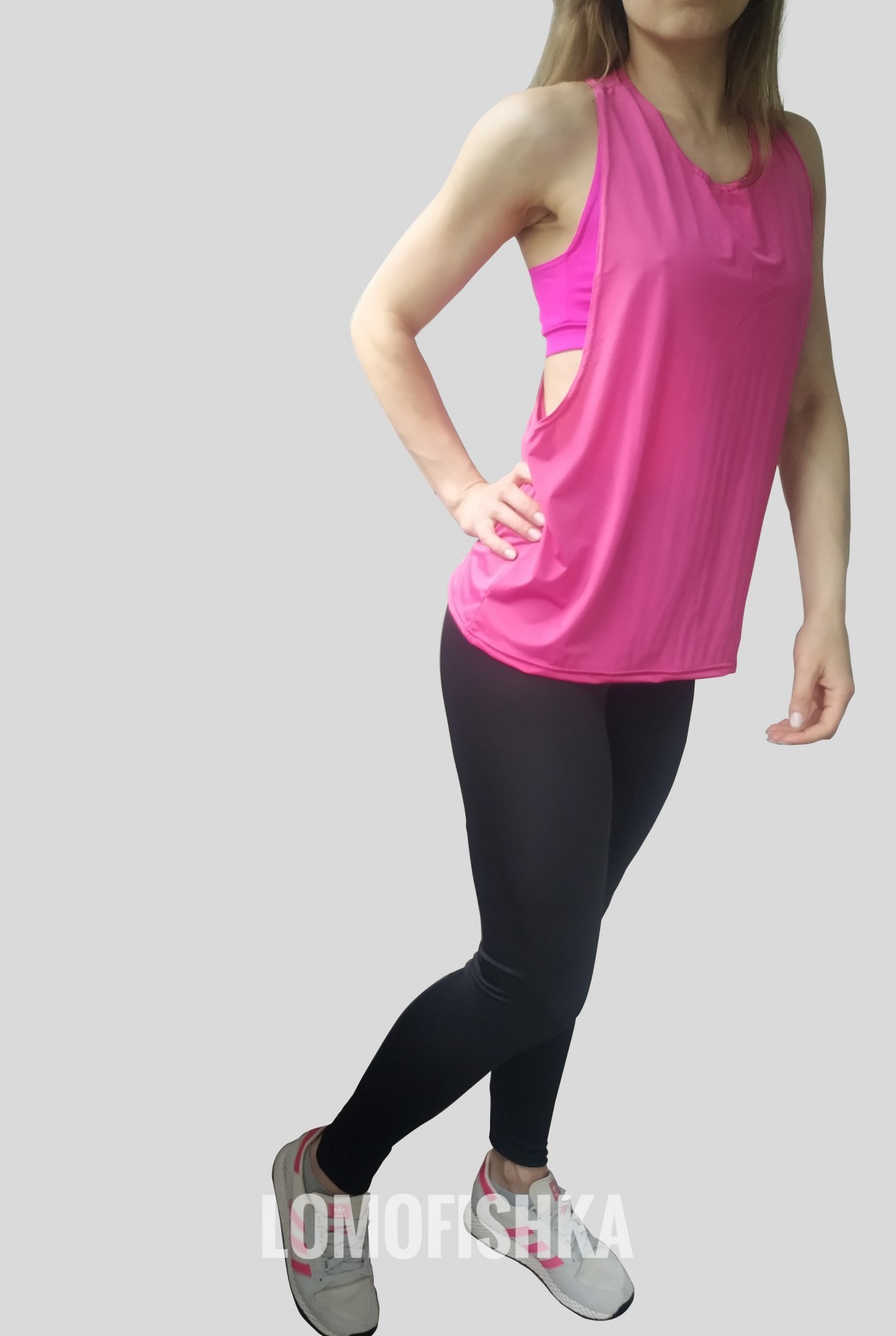 

Комплект для фитнеса (лосины+топ+майка) LOMOFIT-Black 02Ч35М37М 42 черно-малиновый