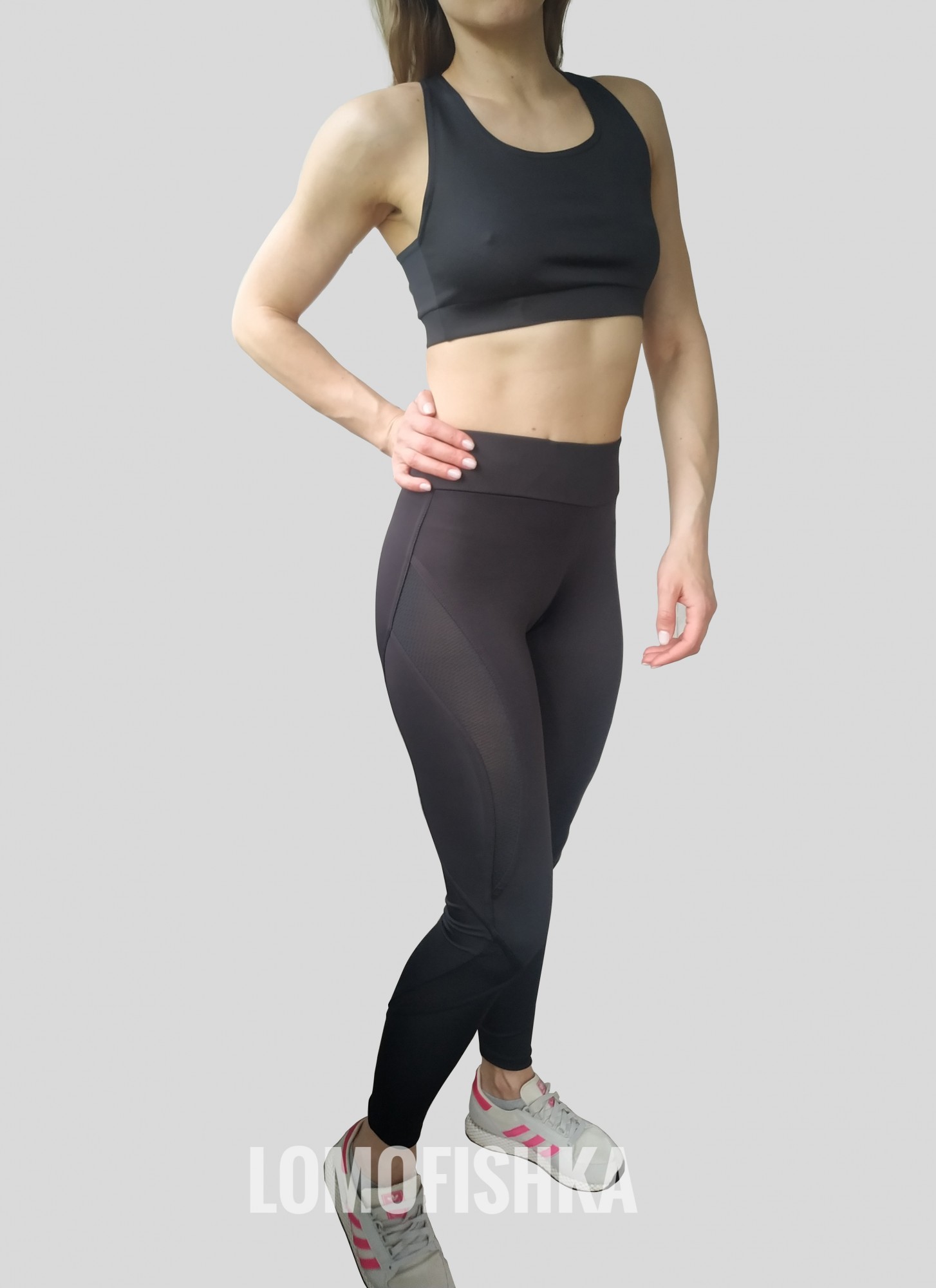 

Комплект для фитнеса (лосины+топ) LOMOFIT-Black 2735 48 черный с сеткой