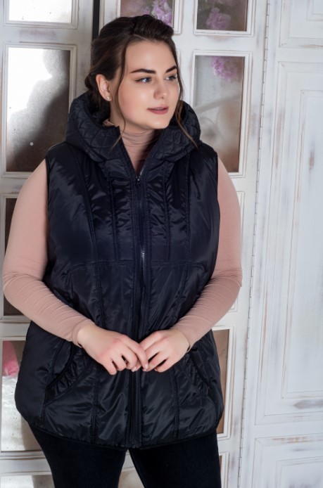 

Женский теплый жилет удлиненный больших размеров MODA 0112  Черный (0112/1 B, Женский теплый жилет удлиненный больших размеров MODA 0112 52 Черный (0112/1 B )
