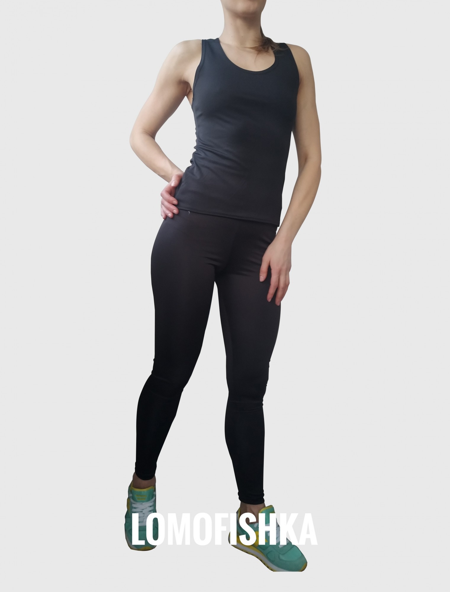 

Комплект для фитнеса (лосины+майка) LOMOFIT-Black 8123 48 черный
