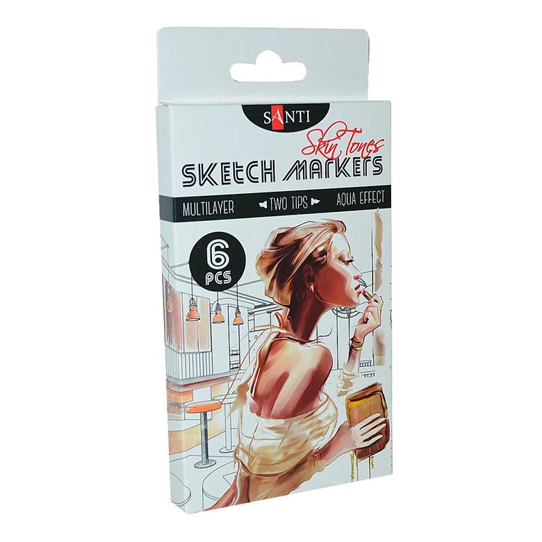

Скетч маркеры Santi Skin Tones набор 6 шт 390568