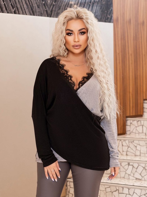 

Пуловер Miss Elegant 383 - Серый, Пуловер Miss Elegant 383 54-58 Серый
