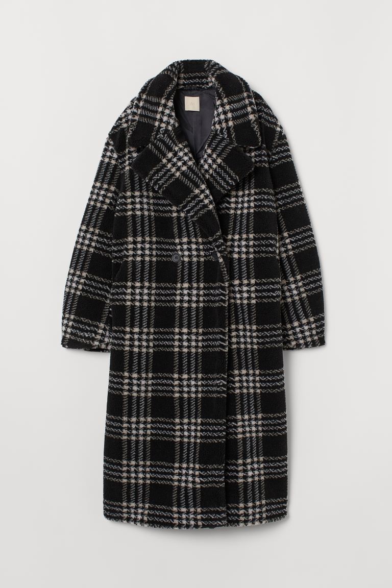 

Пальто H&  Черный/Клетка, Пальто H&M M Черный/Клетка