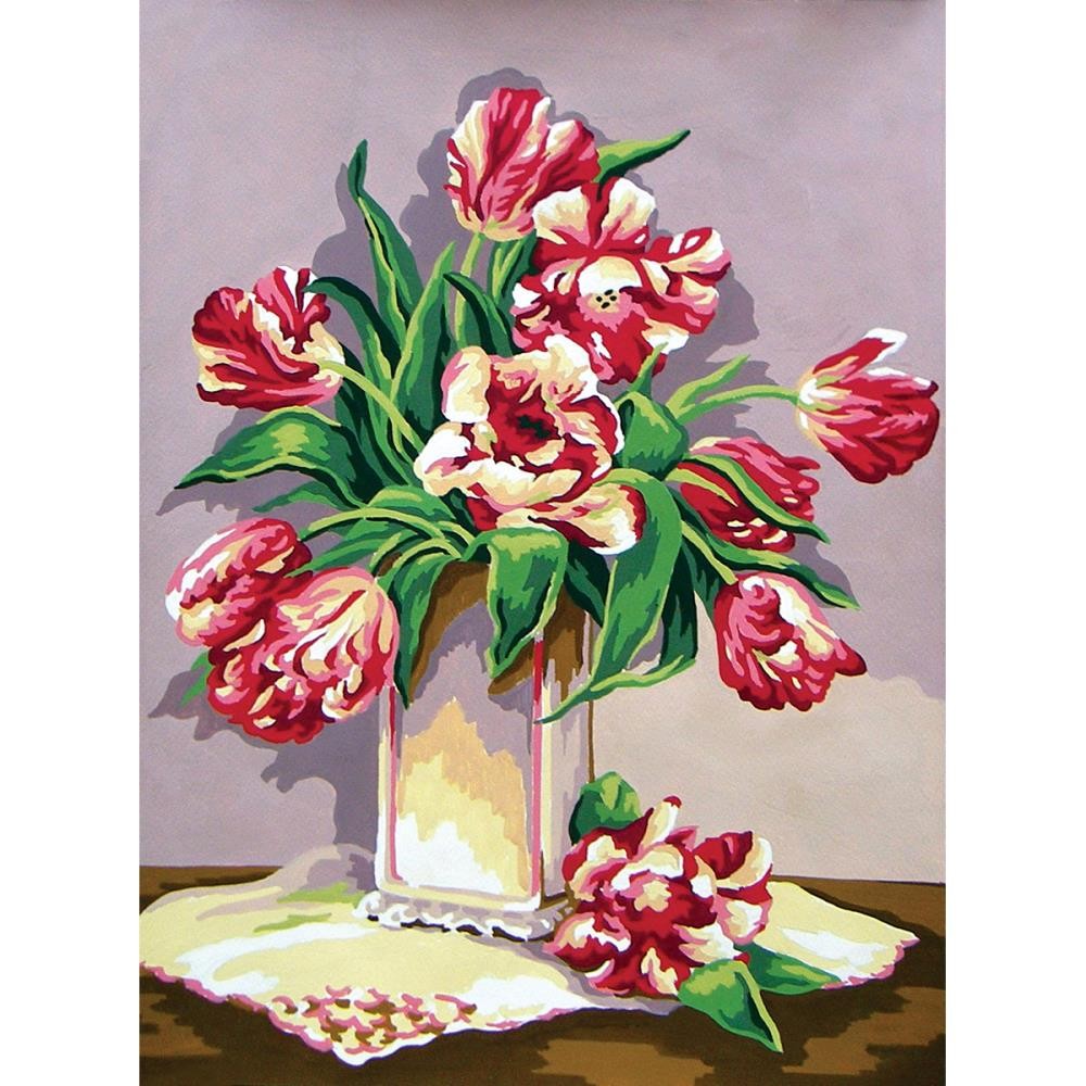 

Канва страмин с рисунком - Collection D Art Needlepoint Printed Tapestry - Wild Tulips