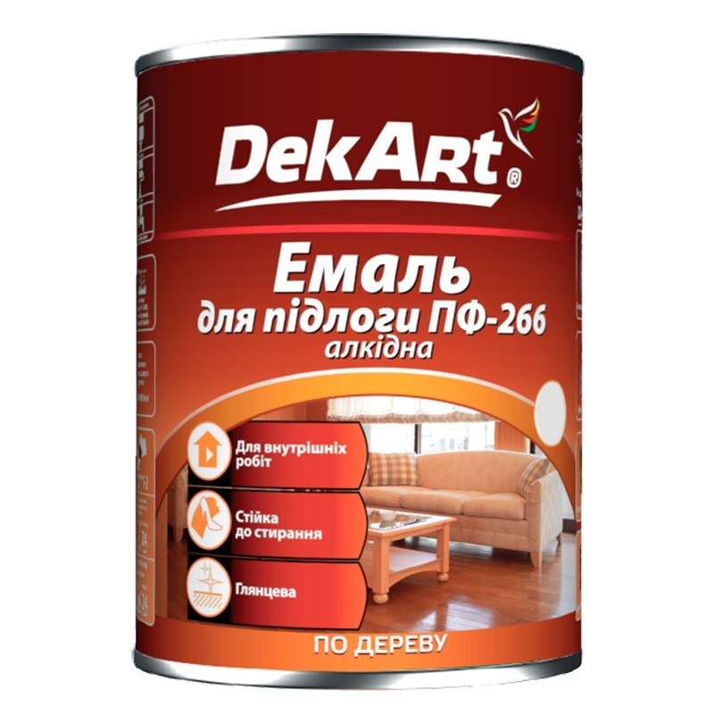 

Эмаль алкидная ПФ-266 для пола DekArt глянцевый красно-коричневый 25 кг