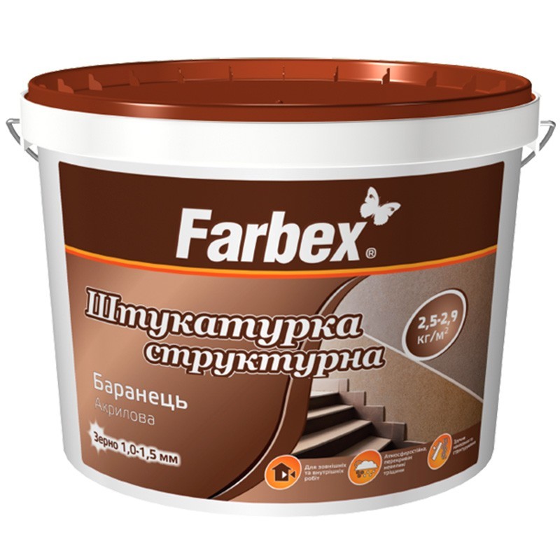 

Штукатурка структурная акриловая Барашек Farbex белая База-С 18кг