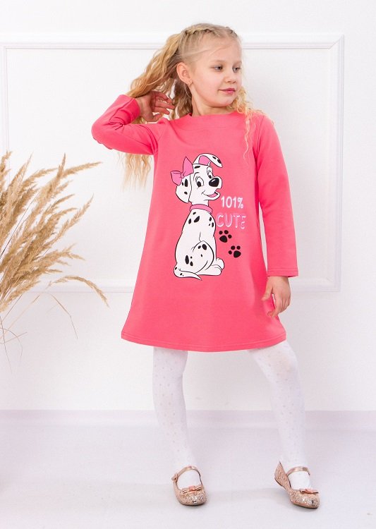 

Платье с принтом Носи своє с застежкой-кнопкой 116 см Коралловое (6004-057-33-v16)