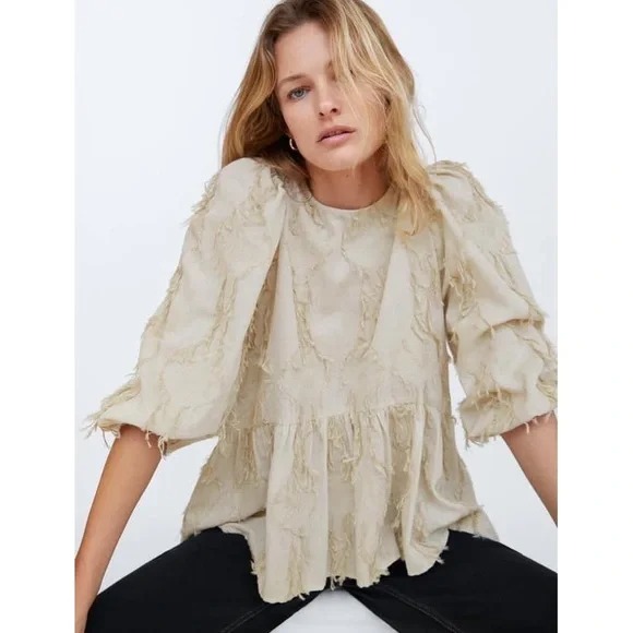 

Блуза Zara  светло бежевый 2157039052, Блуза Zara XS светло бежевый 2157039052
