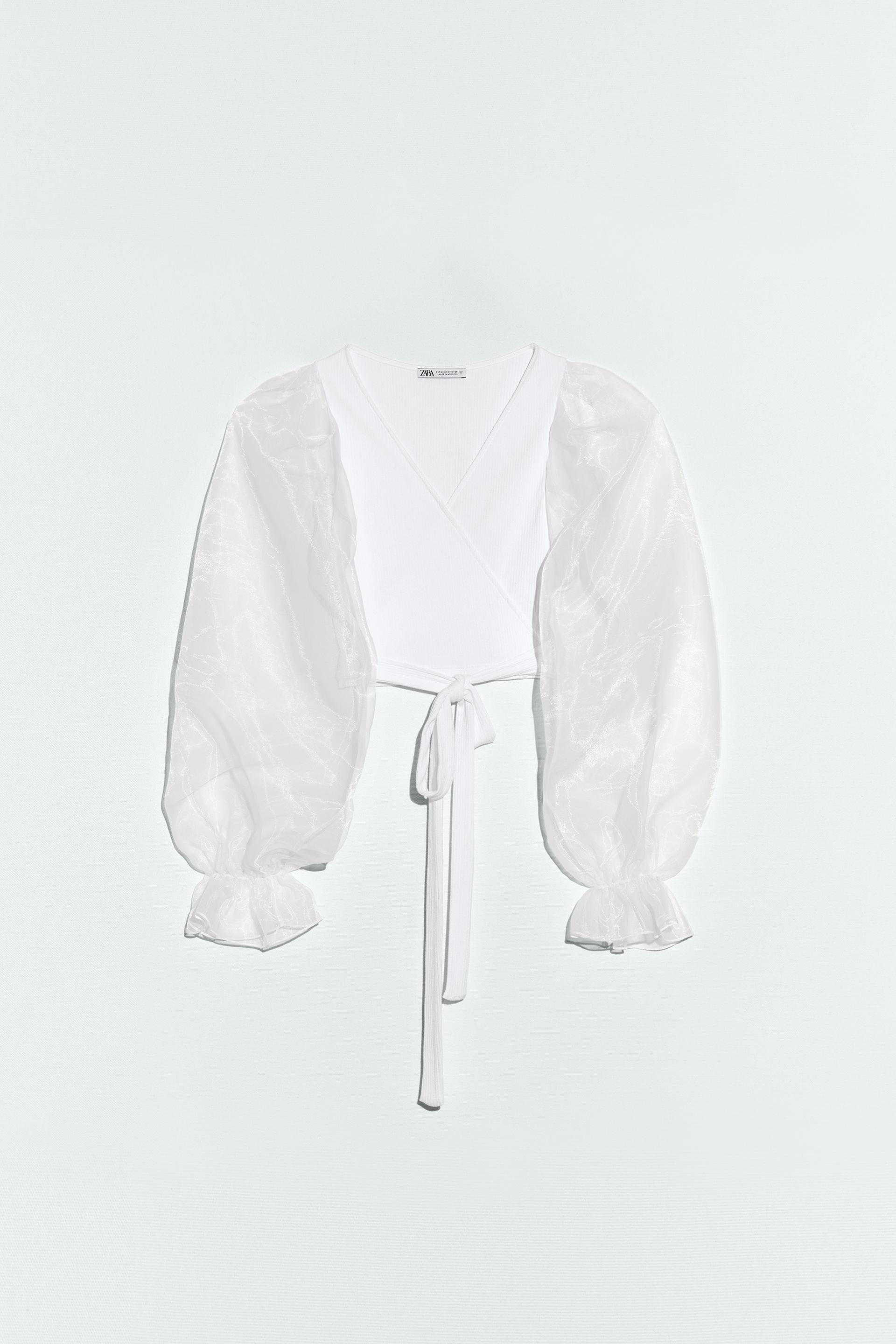 

Блуза Zara  белый 5644343250, Блуза Zara M белый 5644343250