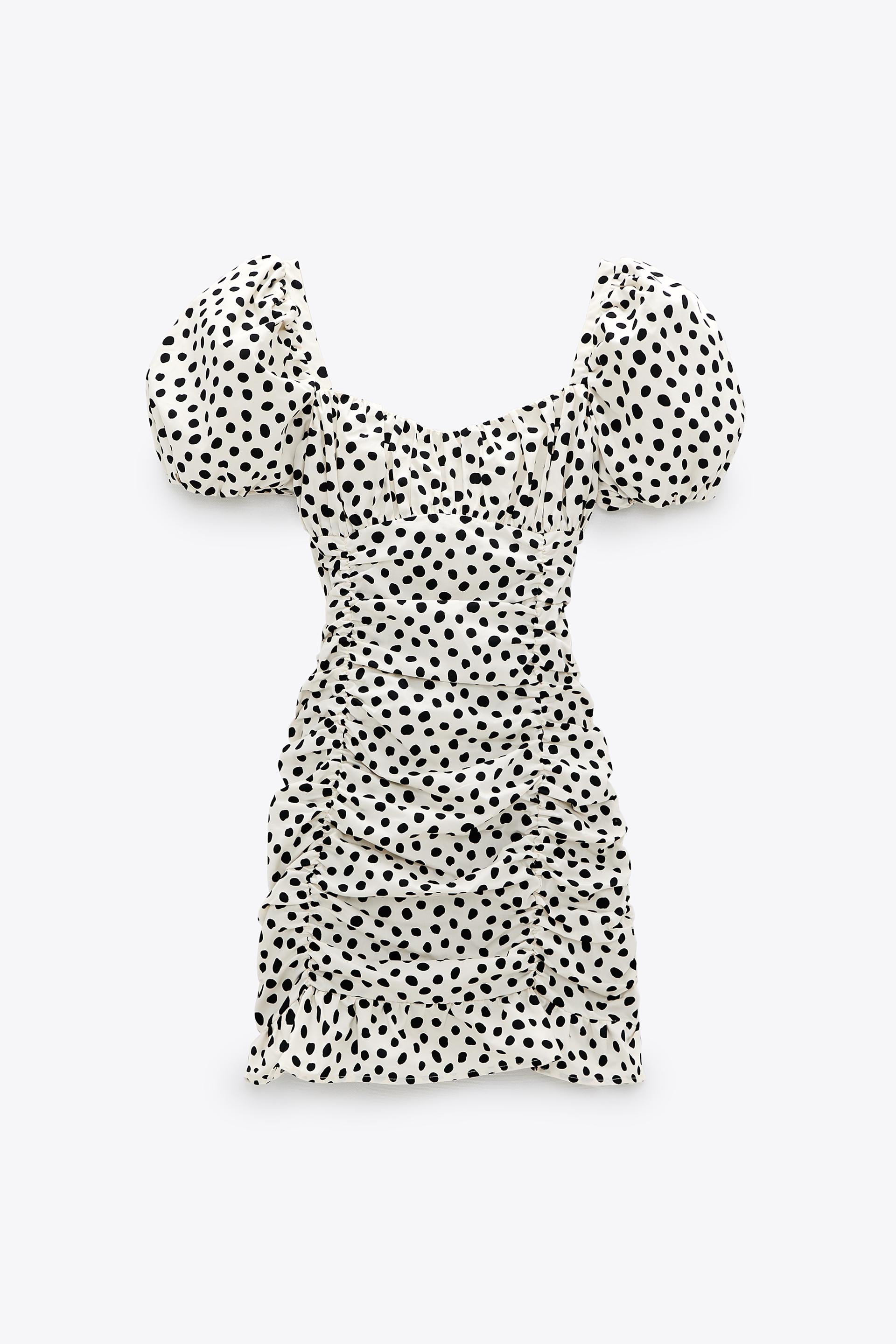 

Платье Zara  белый горох 9878151064, Платье Zara S белый горох 9878151064