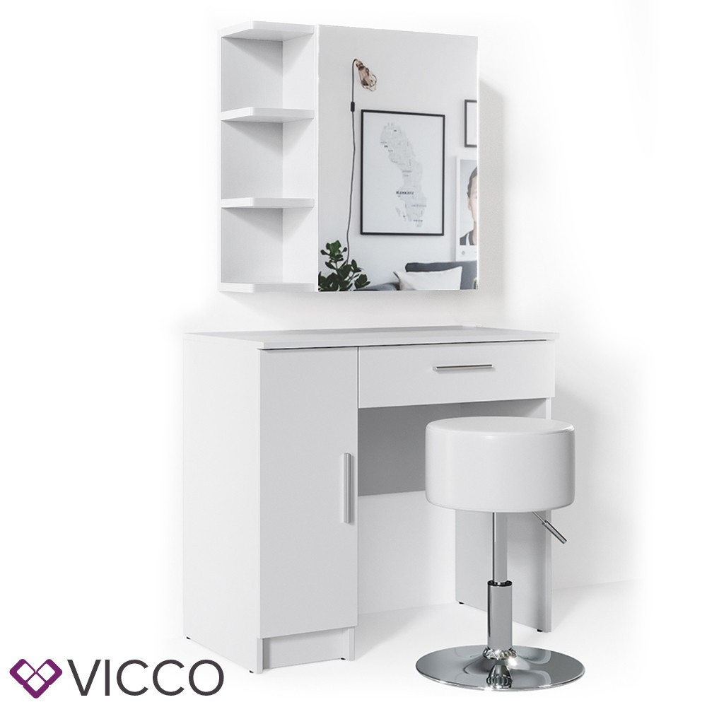 

Туалетный столик 80x74 Vicco Fynnia со стулом, белый
