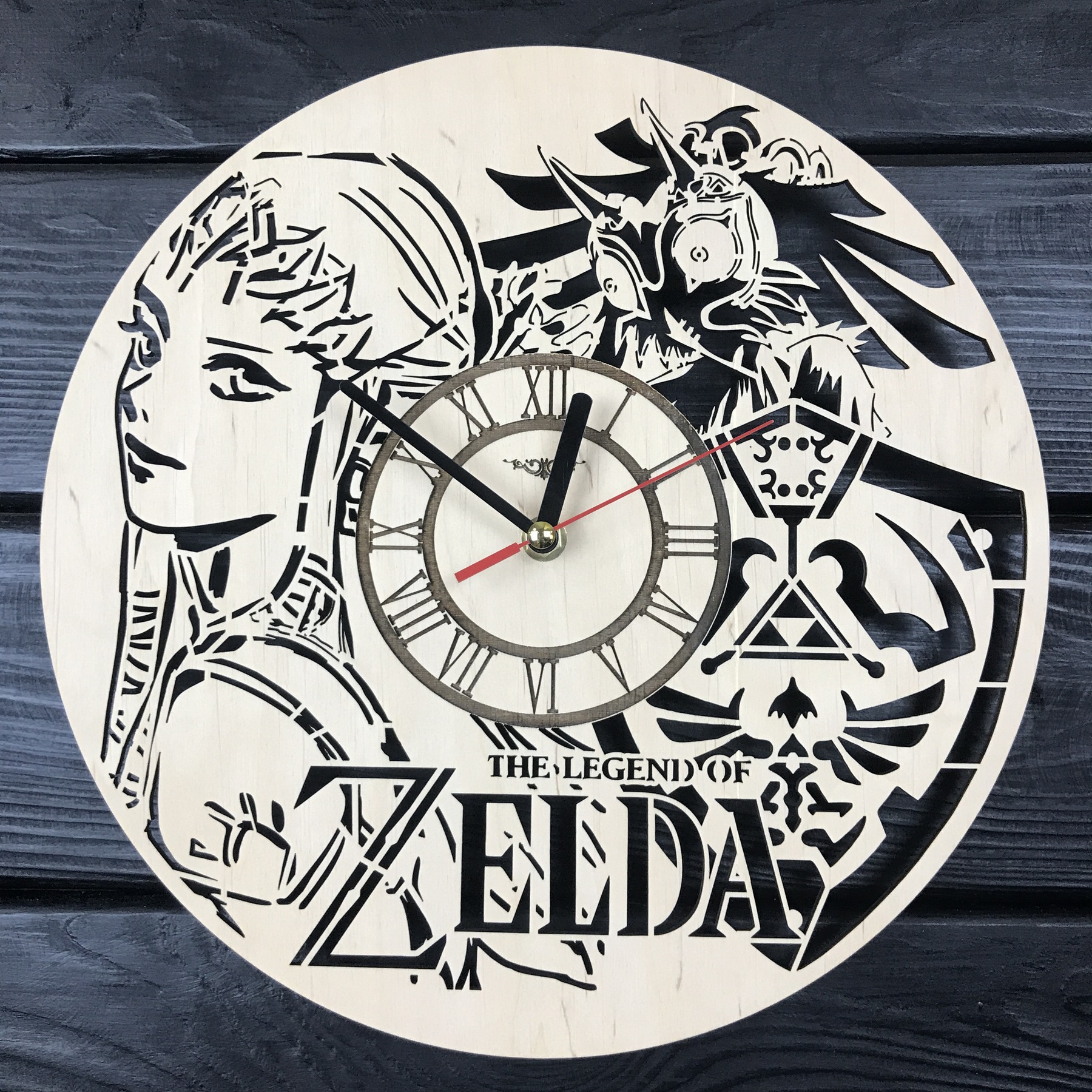 

Круглые молодежные настенные часы из дерева The Legend of Zelda CL-0405