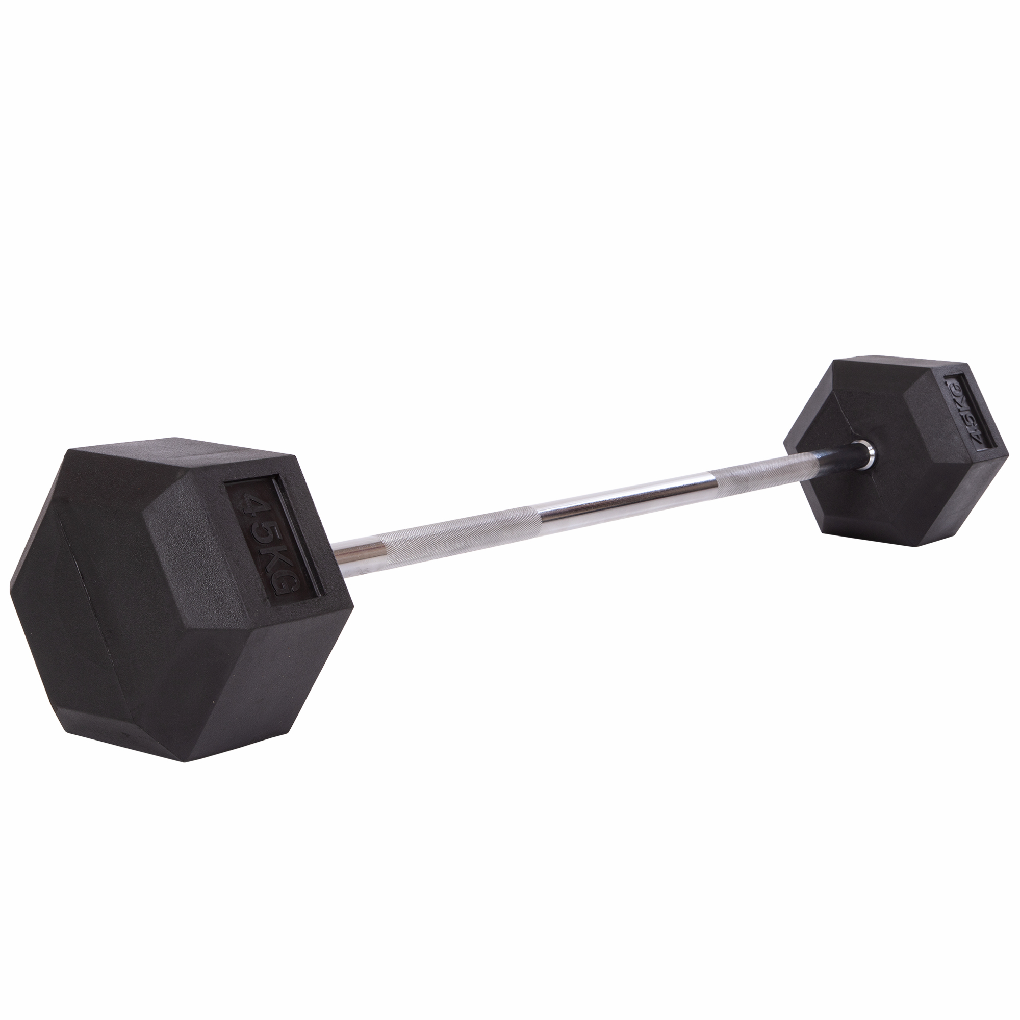 

Штанга фиксированная прямая обрезиненная Record Rubber Hexagon Barbell 45кг.