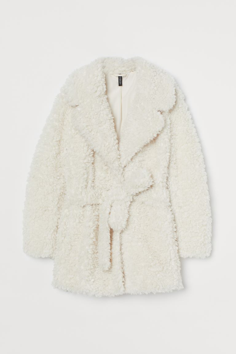 

Пальто из искусственного меха H&M  Белый, Пальто из искусственного меха H&M L Белый
