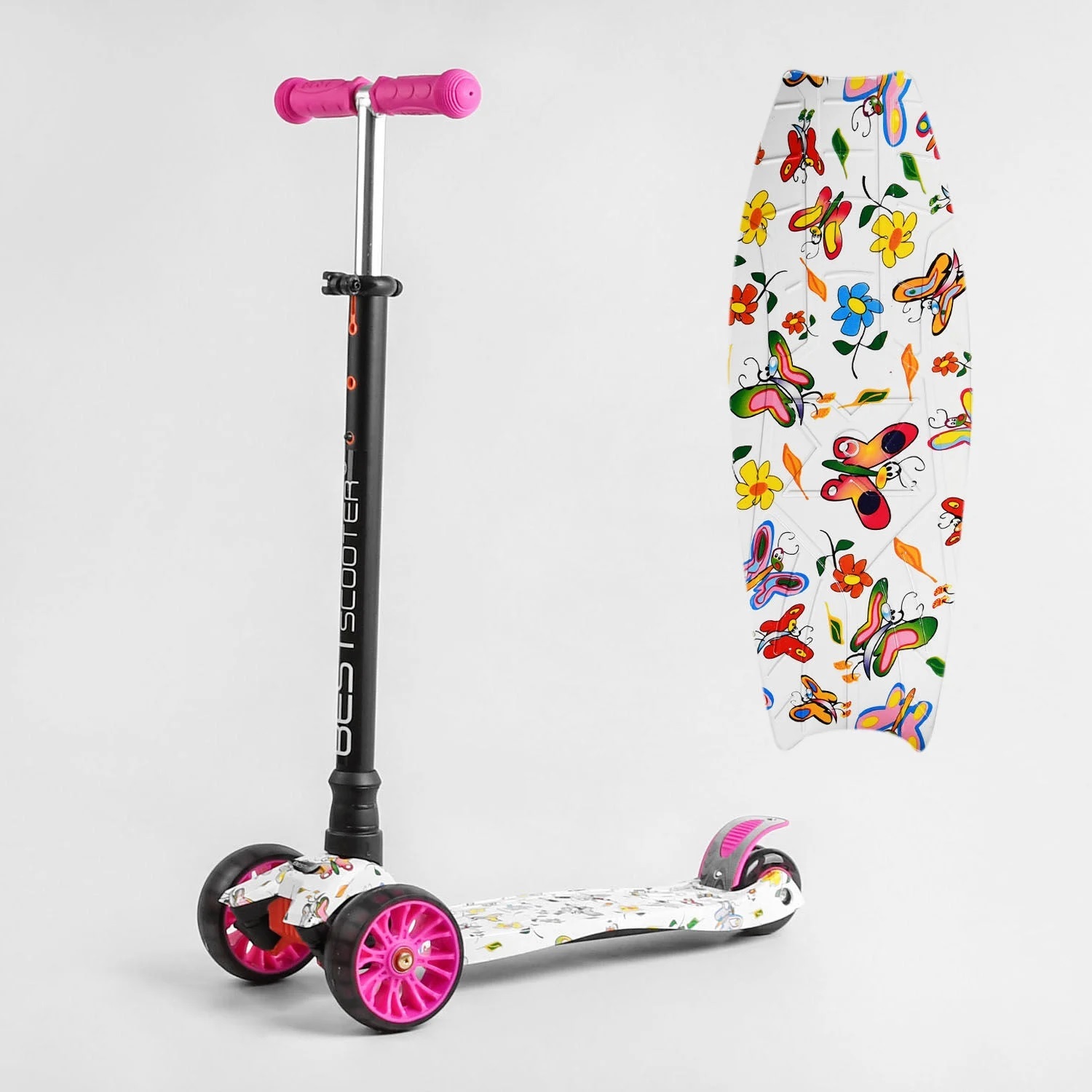 

Самокат Best Scooter MAXI Black-Pink (S-11506)