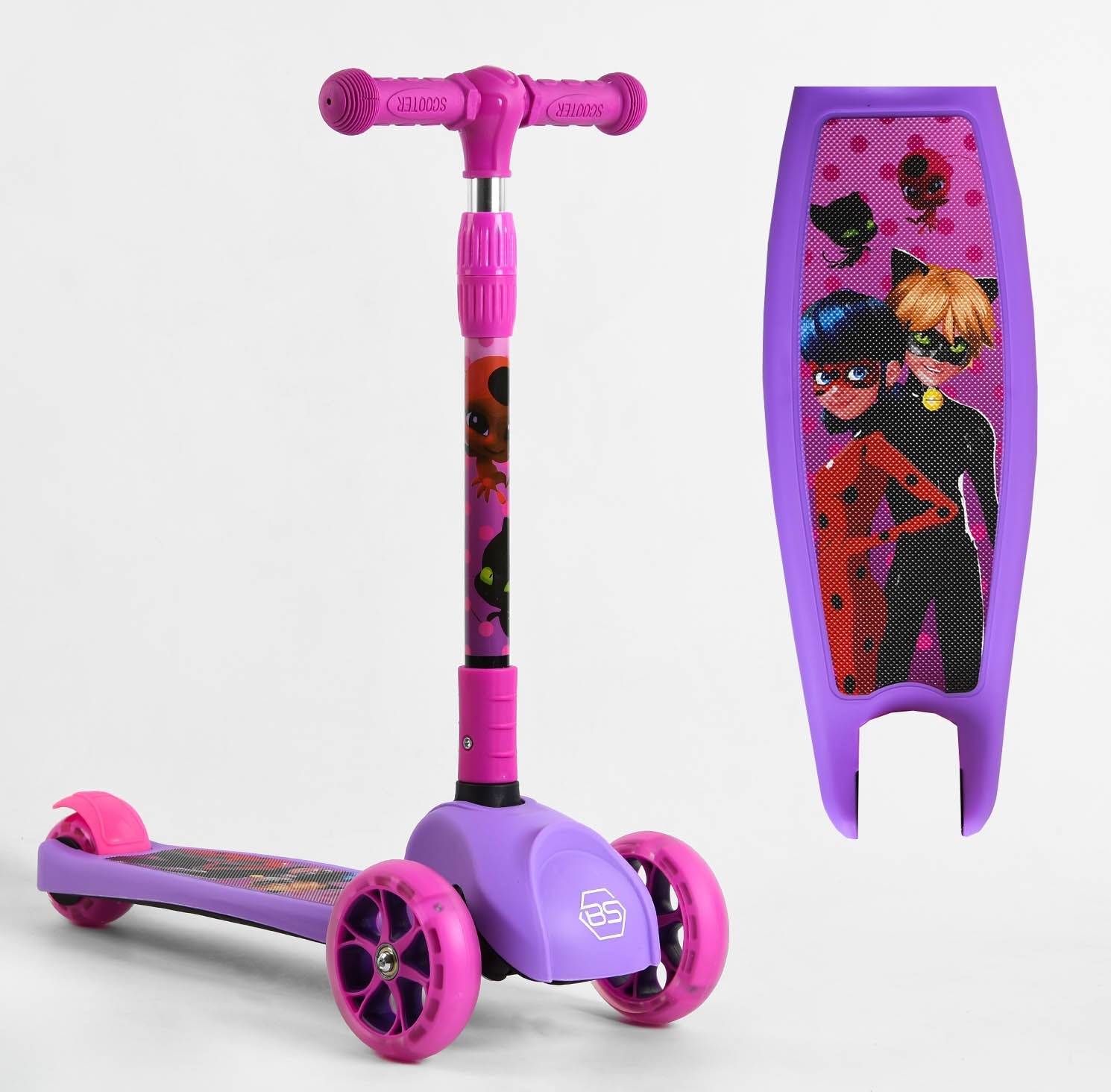 

Самокат Best Scooter свет колес и дисков Pink-Purple (80277)