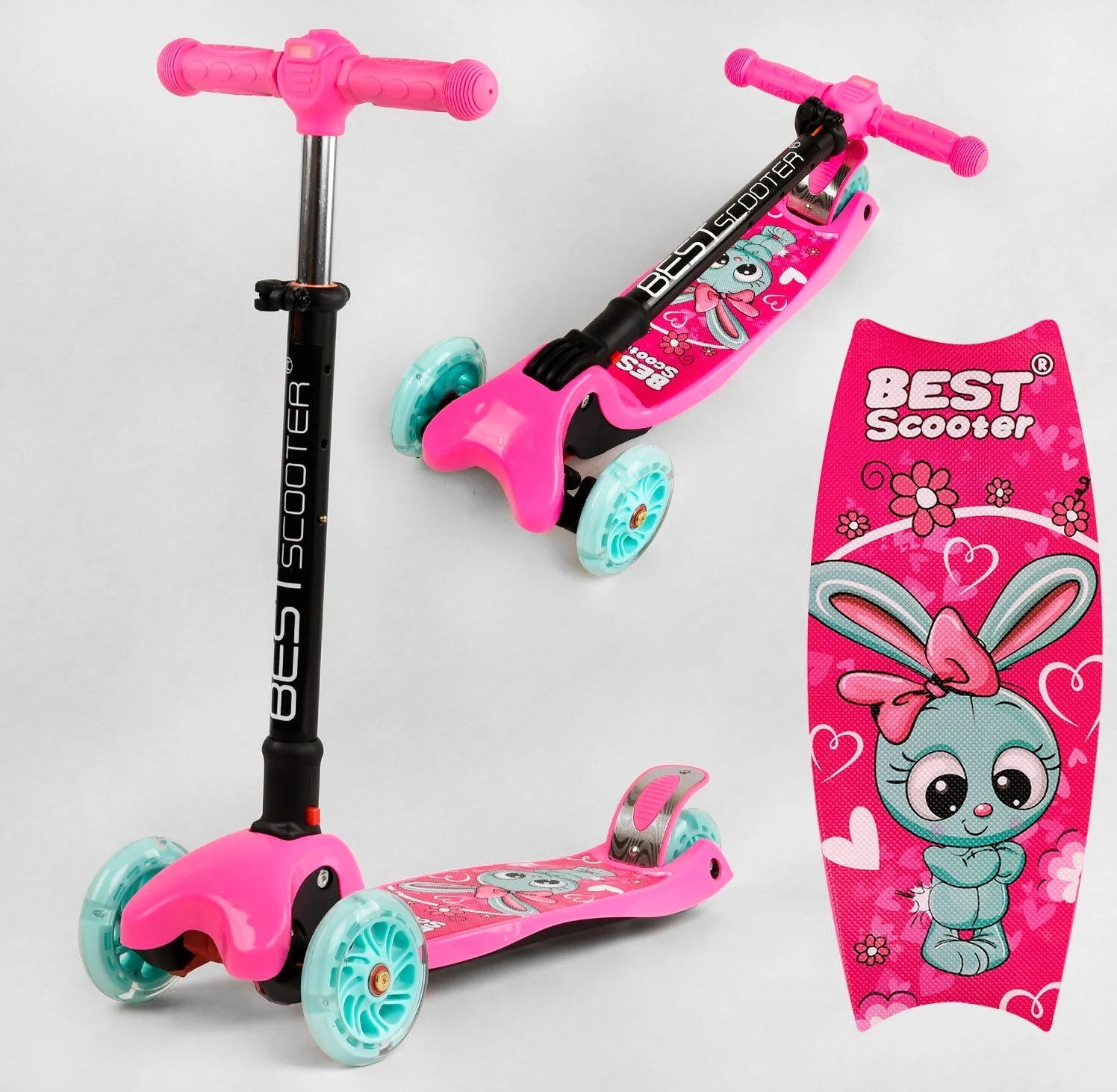 

Самокат Best Scooter MAXI Black-Pink (L-7147)