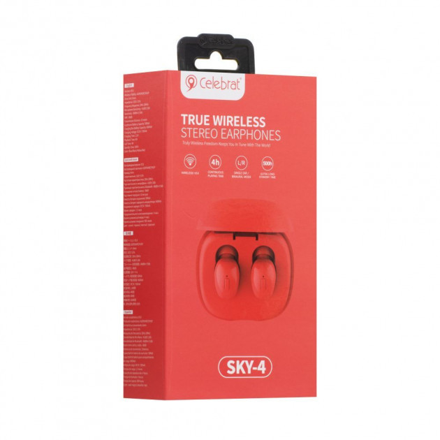 

Наушники Celebrat SKY-4 Bluetooth Red