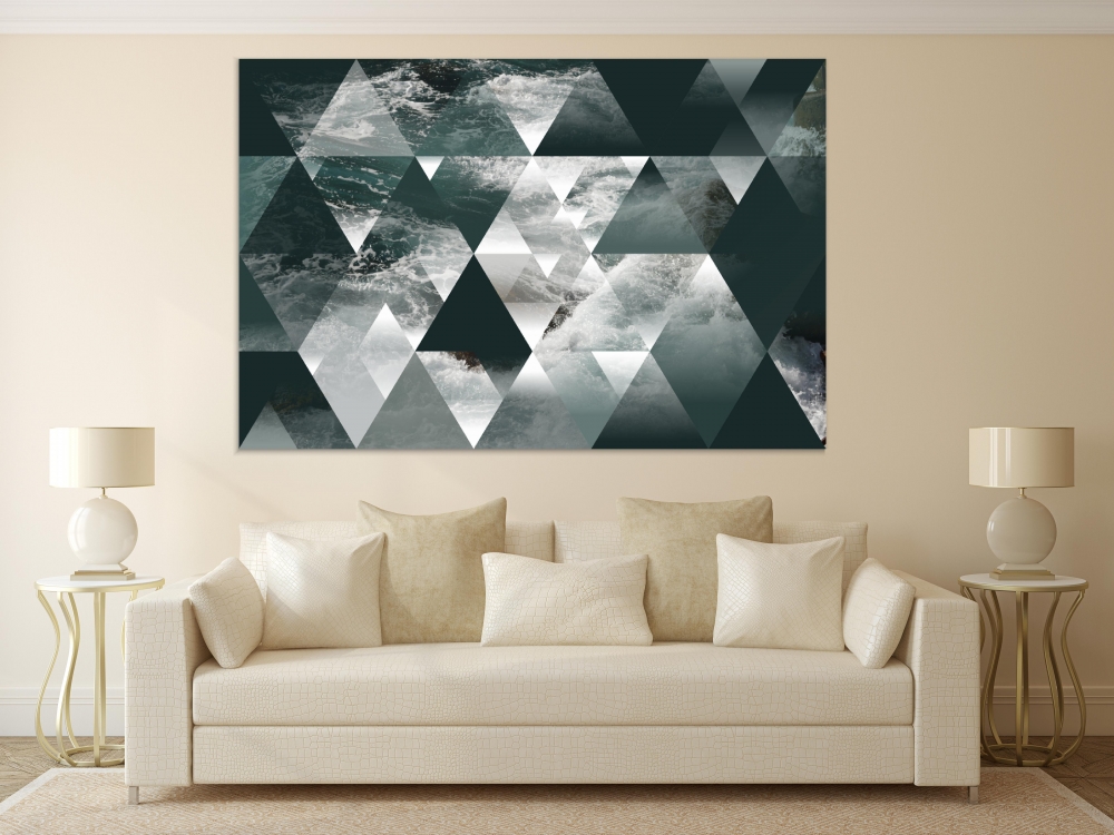 

Картина на холсте Абстракция Abstract Marine Geometric Background 45х60 см.