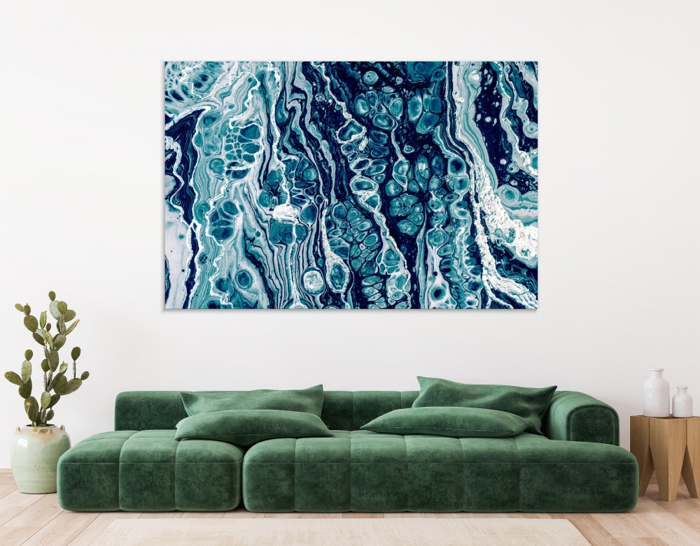 

Картина на холсте Абстракция Mixture Of Blue And White Colors 90х120 см.