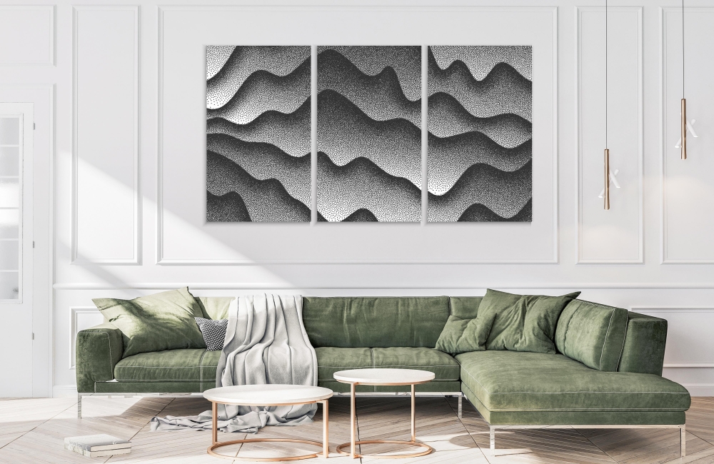 

Картина на холсте Модульные Модульная картина Curved Lines 3 картины 40х80 см.