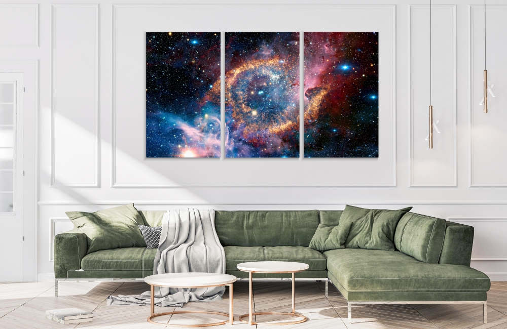 

Картина на холсте Модульные Модульная картина Spiral Nebula 3 картины 25х50 см.