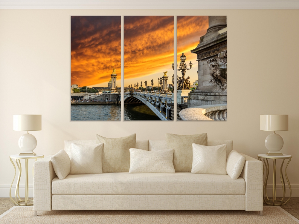

Картина на холсте Модульные Модульная картина Fantastic Sunset 3 картины 60х120 см.