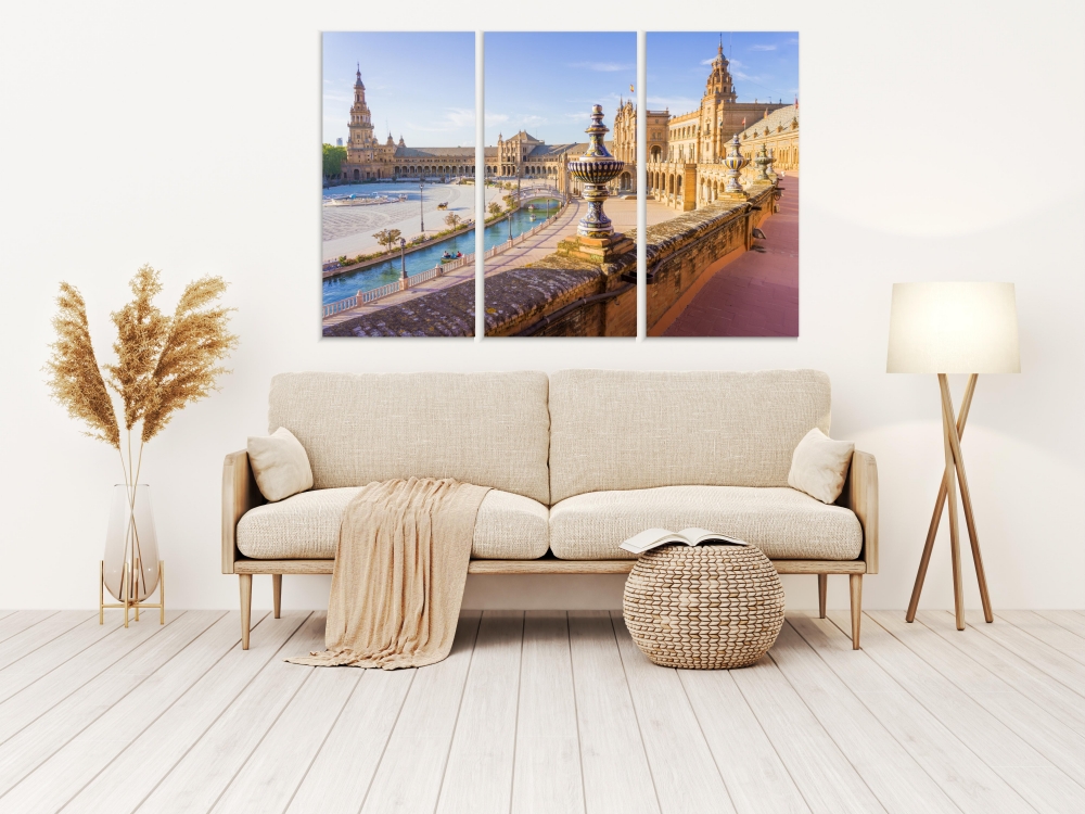 

Картина на холсте Модульные Модульная картина Unforgettable Spain 3 картины 30х60 см.