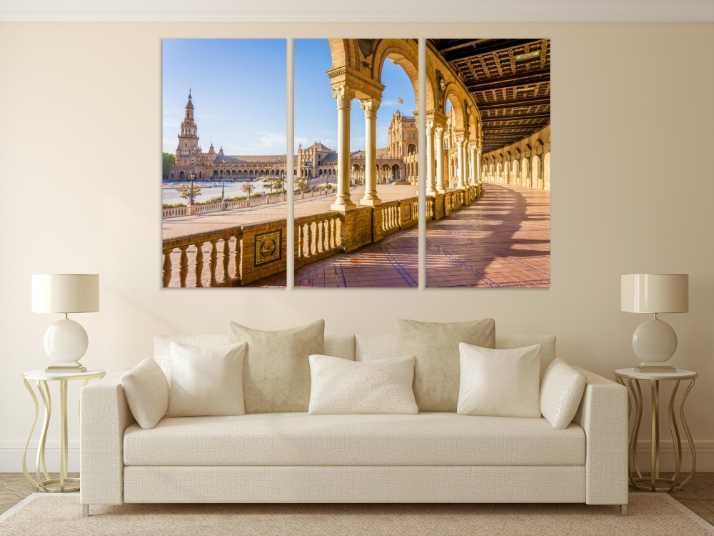 

Картина на холсте Модульные Модульная картина Area Of Spain 3 картины 30х60 см.