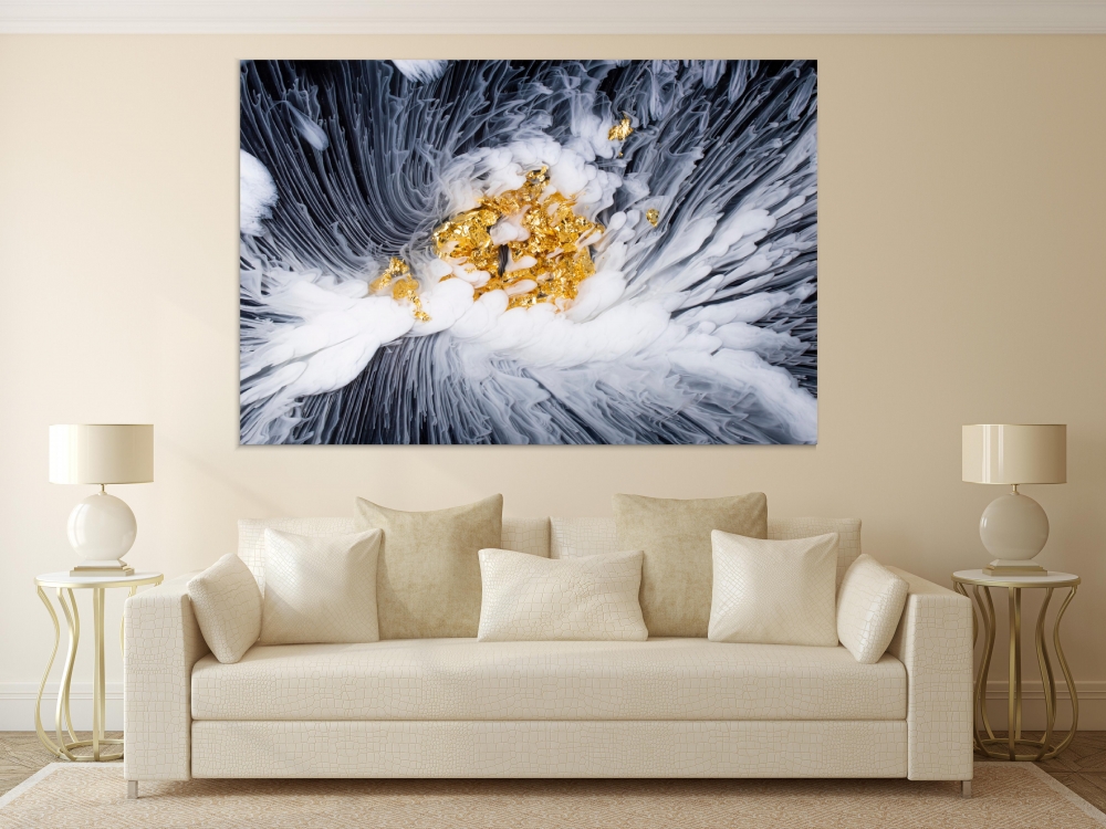 

Картина на холсте Абстракция Epoxy Resin And Gold Leaf 45х60 см.