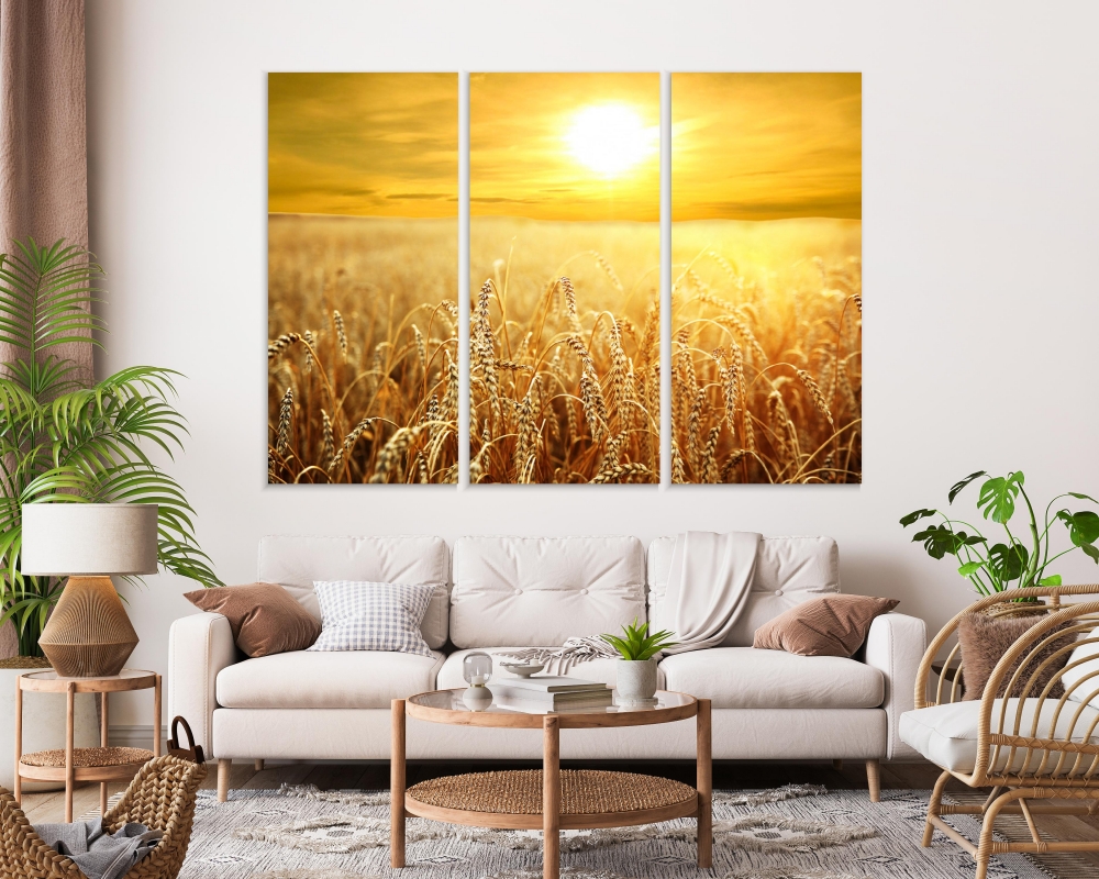 

Картина на холсте Модульные Модульная картина Wheat Field 3 картины 45х90 см.