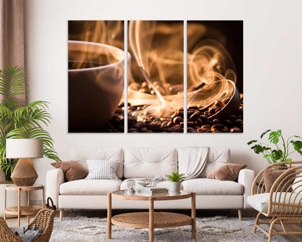 

Картина на холсте Модульные Модульная картина Tasty Coffee 3 картины 45х90 см.