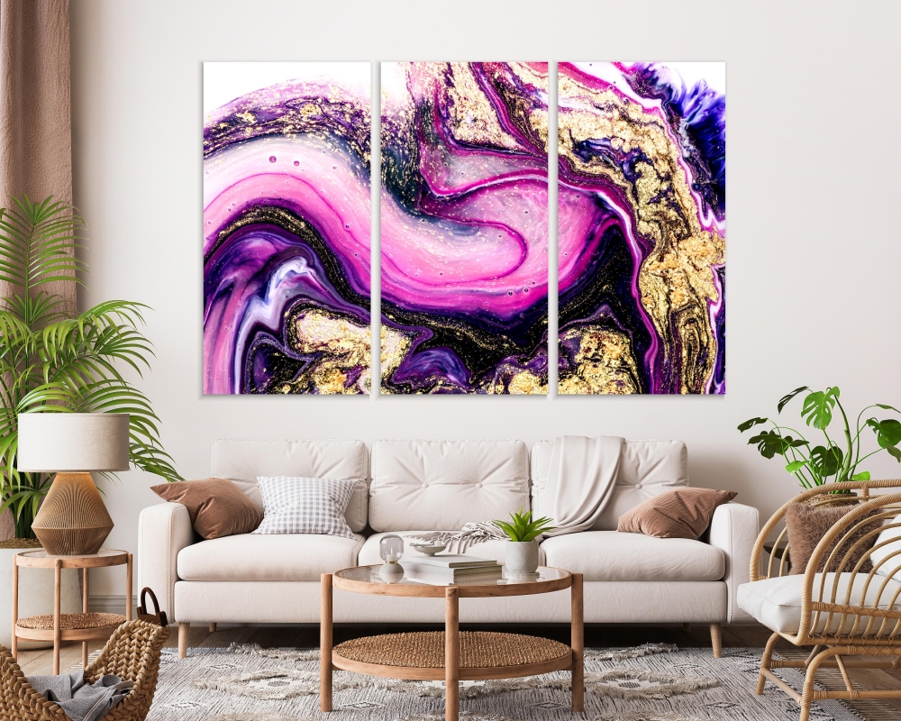 

Картина на холсте Модульные Модульная картина Purple Swirl Pattern 3 картины 30х60 см.