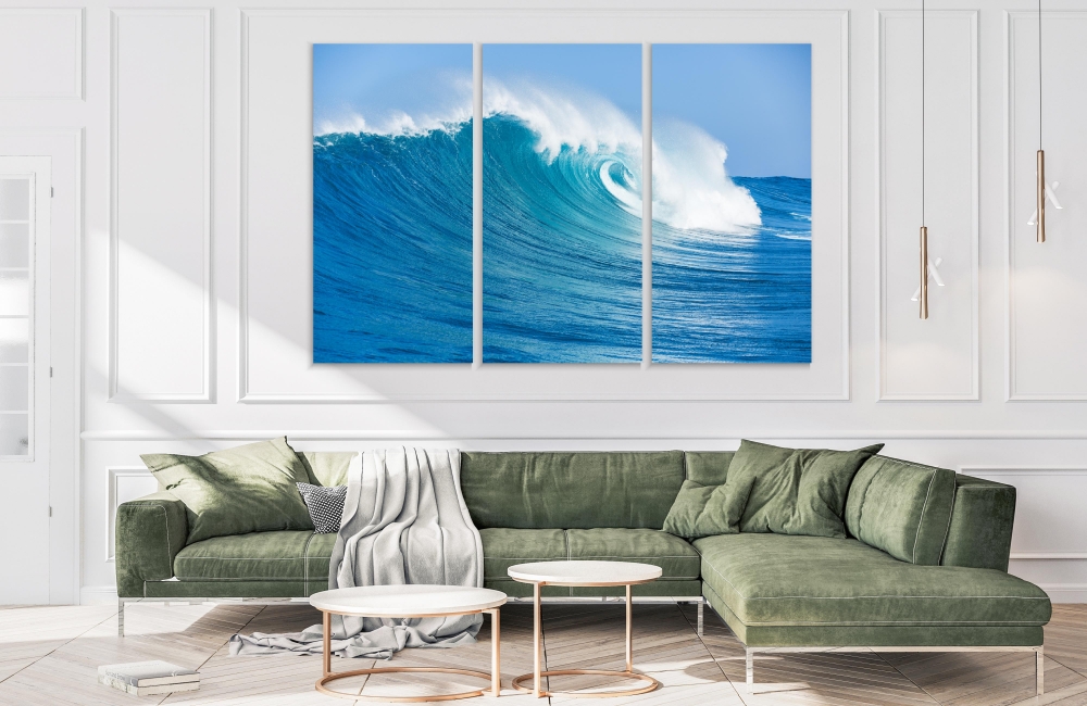 

Картина на холсте Модульные Модульная картина Blue Sea Wave 3 картины 45х90 см.