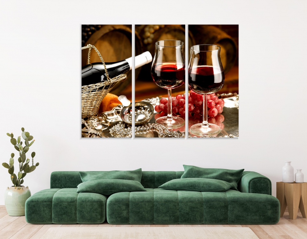 

Картина на холсте Модульные Модульная картина French Style Kitchen 3 картины 70х140 см.