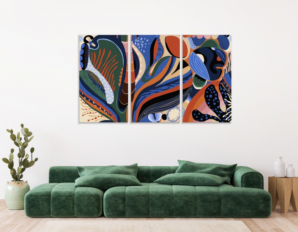 

Картина на холсте Модульные Модульная картина Exotic Drawing 3 картины 30х60 см.