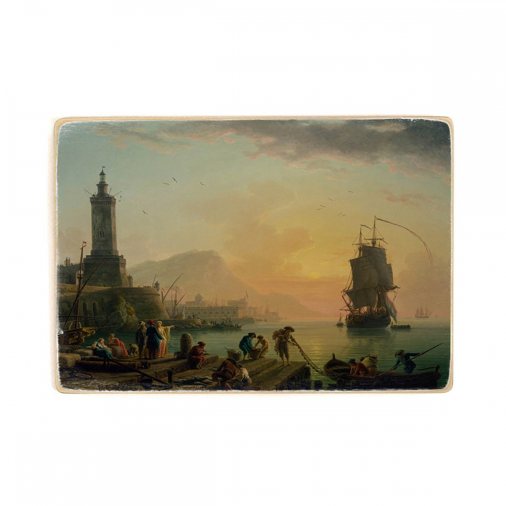 

Деревянный постер Искусство Claude-Joseph Vernet - A Calm at a Mediterranean Port А1