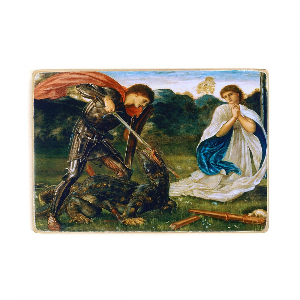 

Деревянный постер Искусство The Fight -- St George Kills the Dragon VI (Burne-Jones) А1