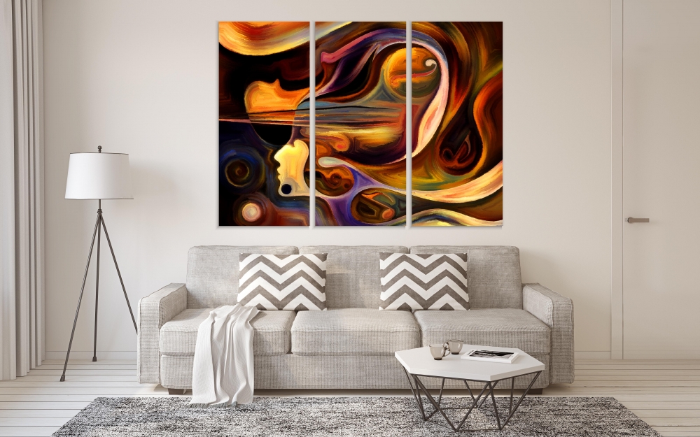 

Картина на холсте Модульные Модульная картина Internal Melody 3 картины 25х50 см.