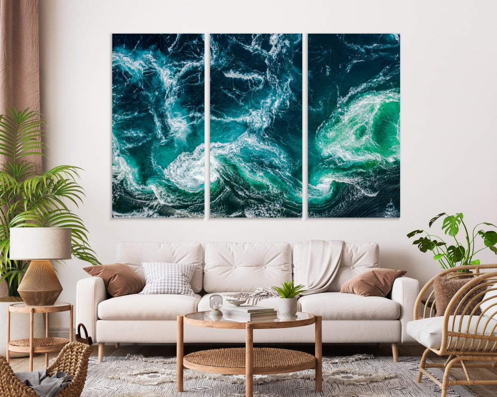 

Картина на холсте Модульные Модульная картина Water Waves 3 картины 40х80 см.
