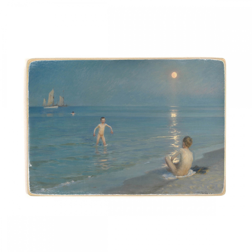 

Деревянный постер Искусство P.S. Krøyer - Boys Bathing at Skagen. Summer Evening А2