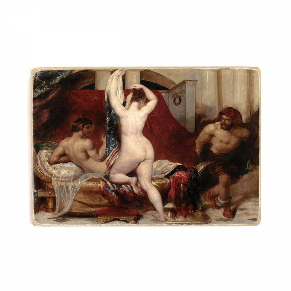 

Деревянный постер Искусство Candaules, King of Lydia, Shews his Wife by Stealth to Gyges, One of his Ministers, as She Goes to Bed - William Etty (1820)2 А1