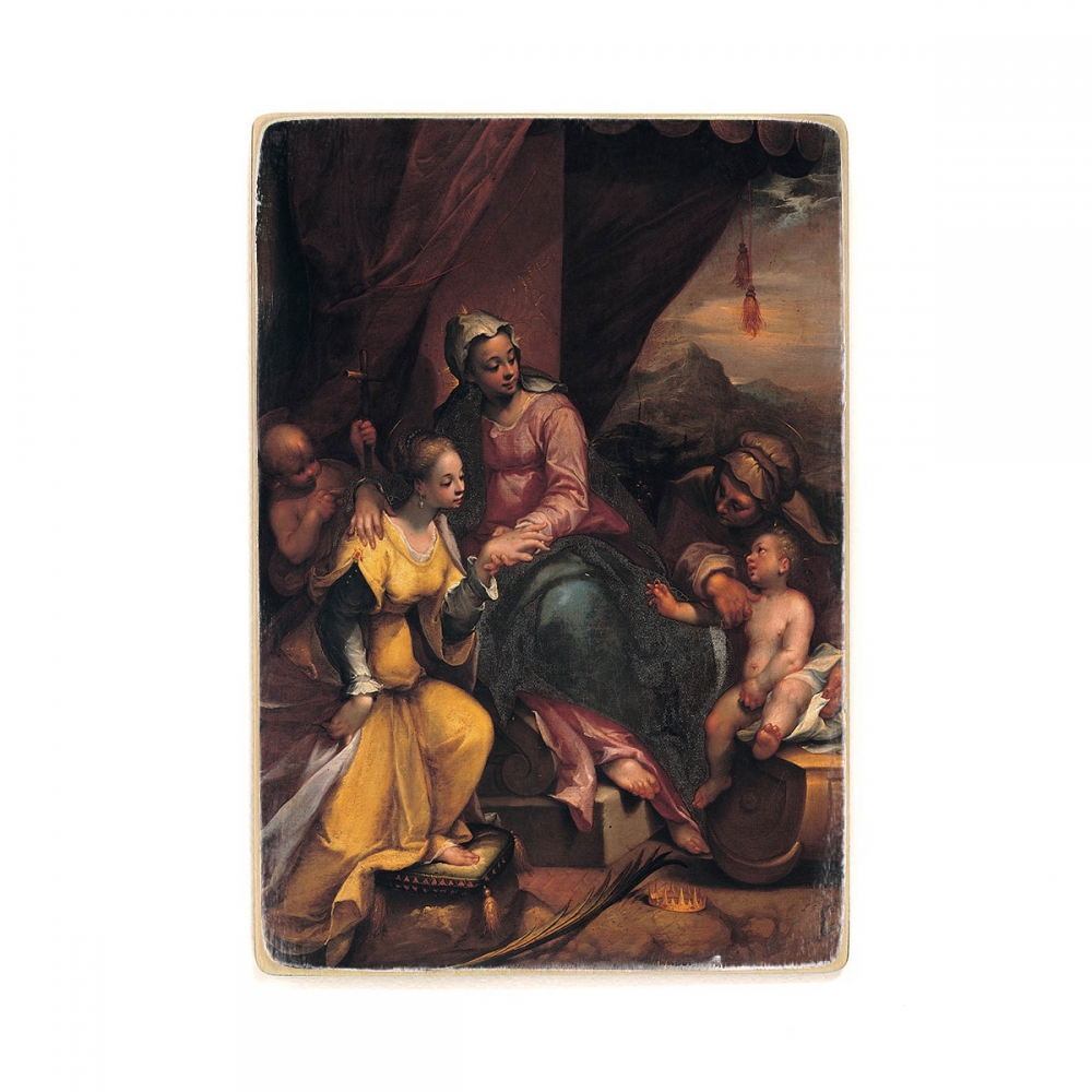 

Деревянный постер Искусство Denis Calvaert - Mystic marriage of Saint Catherine А1