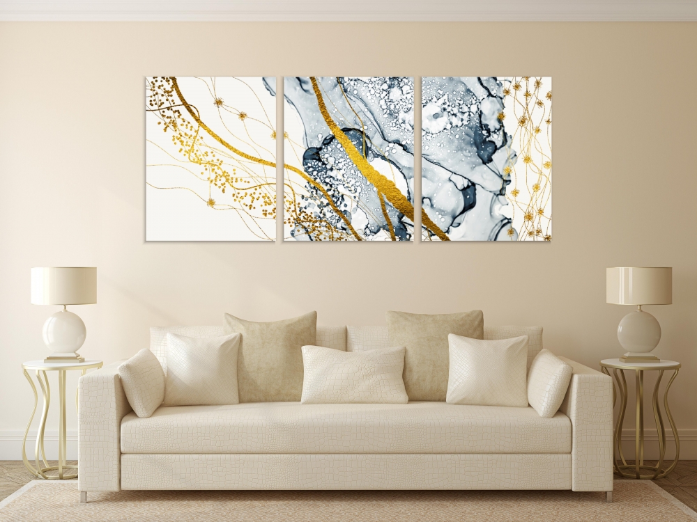 

Картина на холсте Модульные Модульная картина Abstract Clouds 3 картины 25х50 см.