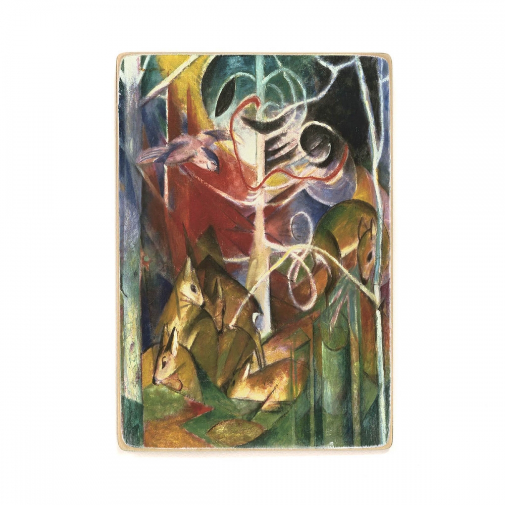 

Деревянный постер Искусство Franz Marc - Deer in the Forest I А2