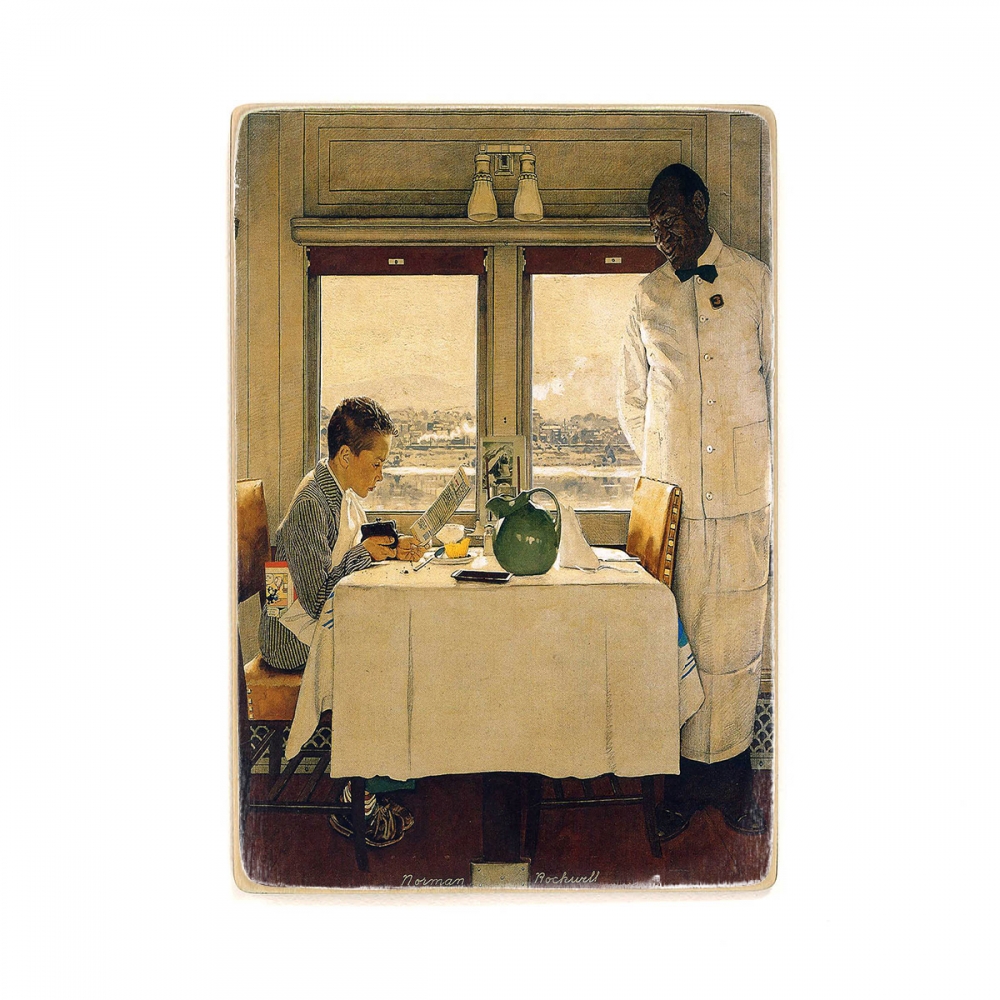 

Деревянный постер Искусство Boy in a Dining Car - Norman Rockwell (1946) А2