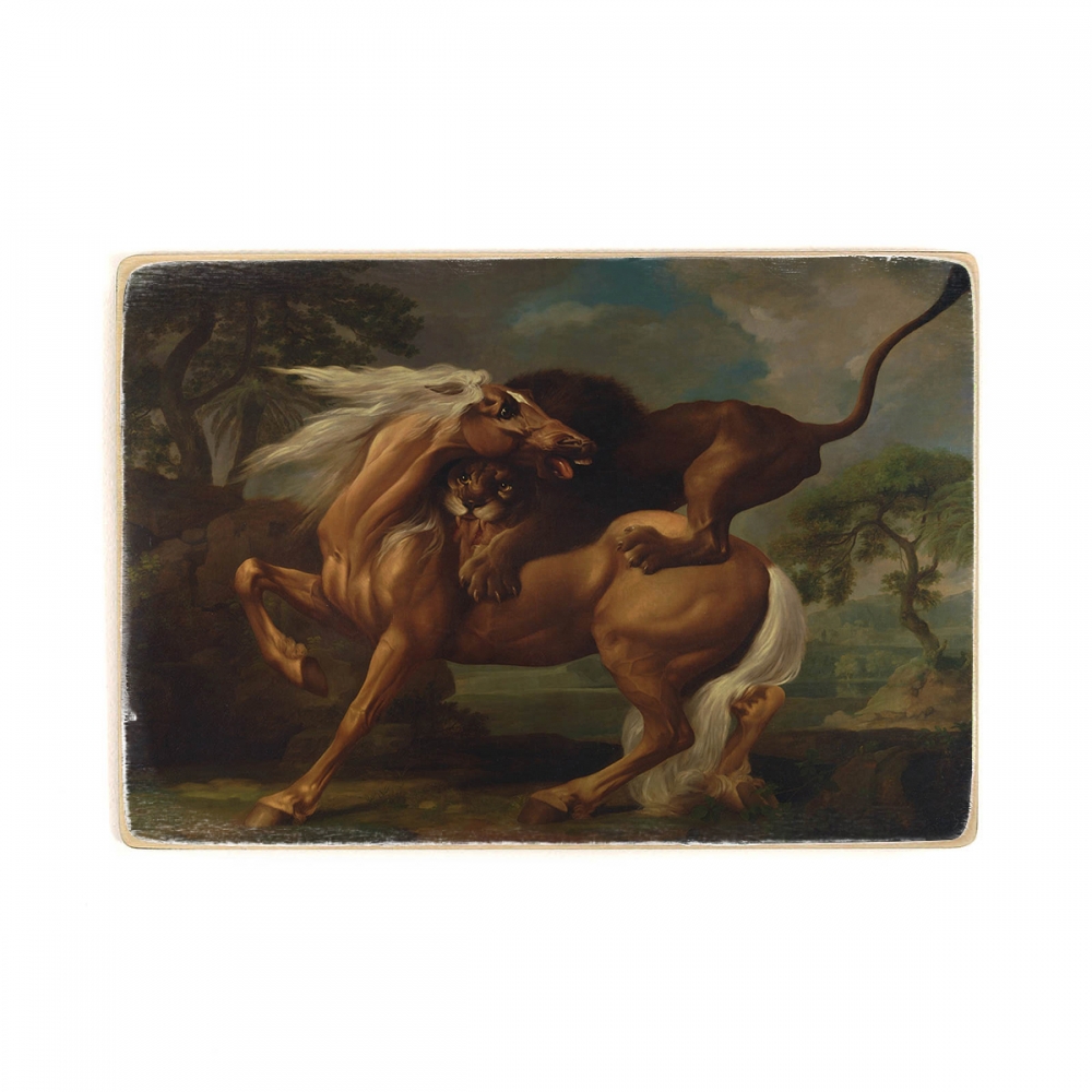 

Деревянный постер Искусство George Stubbs - A Lion Attacking a Horse А2