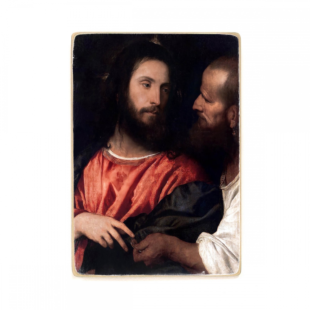

Деревянный постер Искусство Caesar’s Dinar - Titian Vecellio (1516) А2